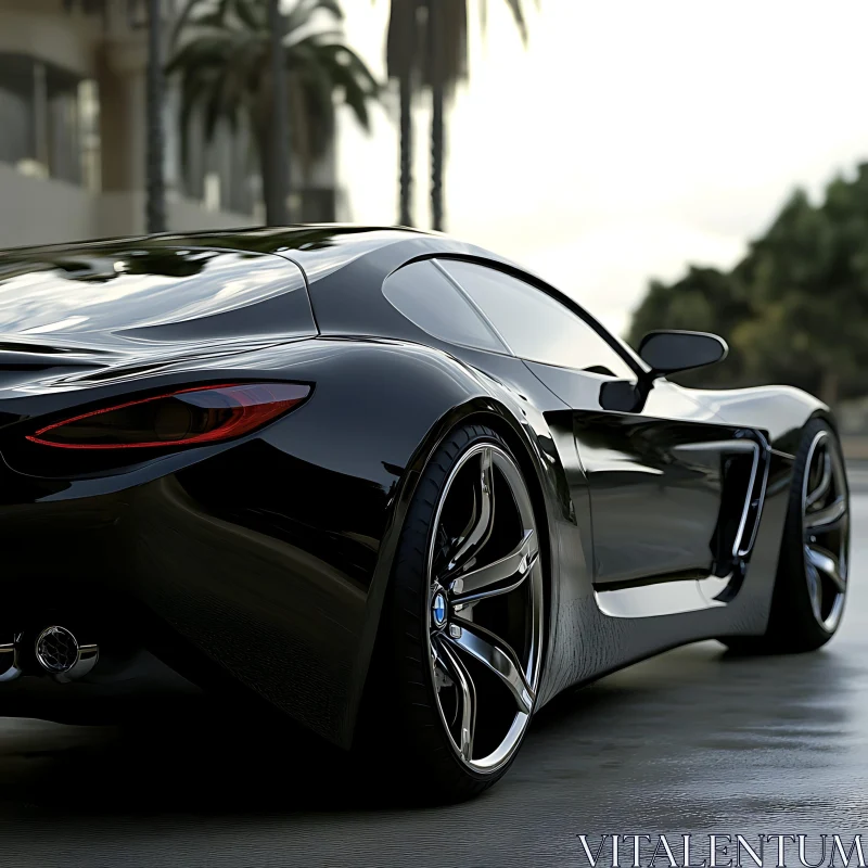 Modern Black Luxury Sports Car AI Image