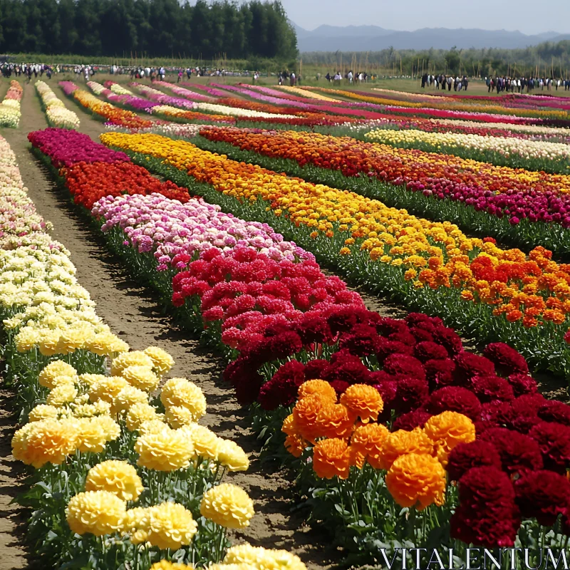 AI ART Vibrant Flower Field in Full Bloom