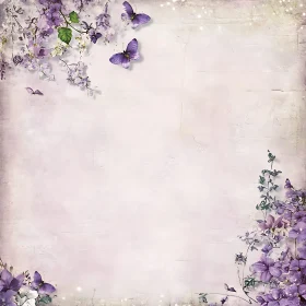 Delicate Butterflies with Violet Flowers