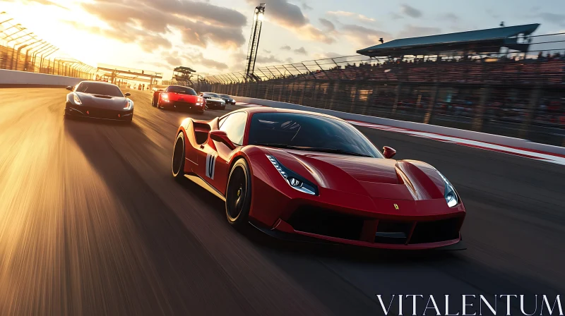 Supercar Race at Sunset AI Image