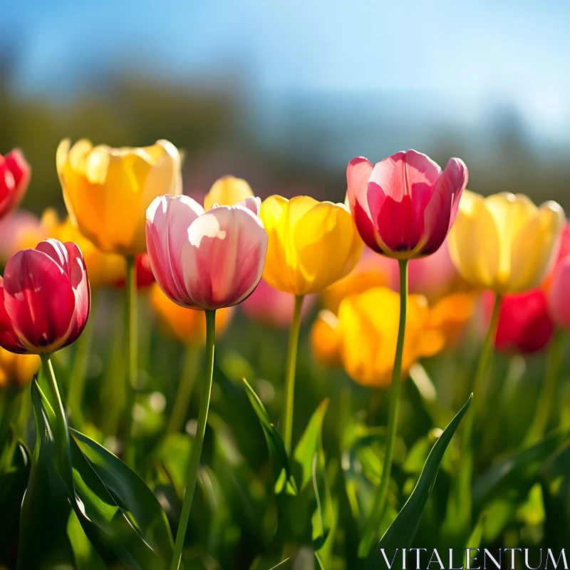 Springtime Tulips in Bloom AI Image