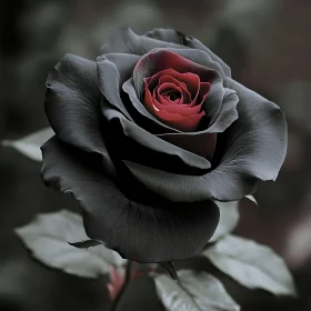 Black and Red Rose Close-Up