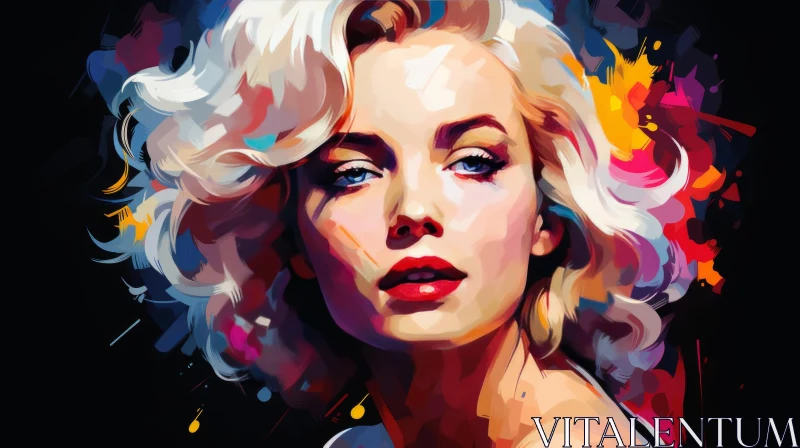 Marilyn Monroe Pop Art Oil Painting Wallpaper AI imageВ for design