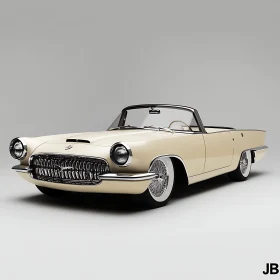 Classic Vintage Beige Convertible Automobile