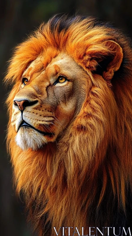 Golden-Maned Lion in Subtle Light AI Image