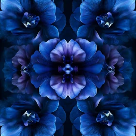 Symmetrical Blue Floral Arrangement