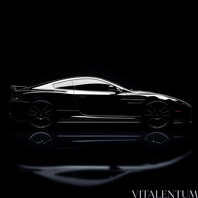 Sleek Black Sports Car Profile AI Image