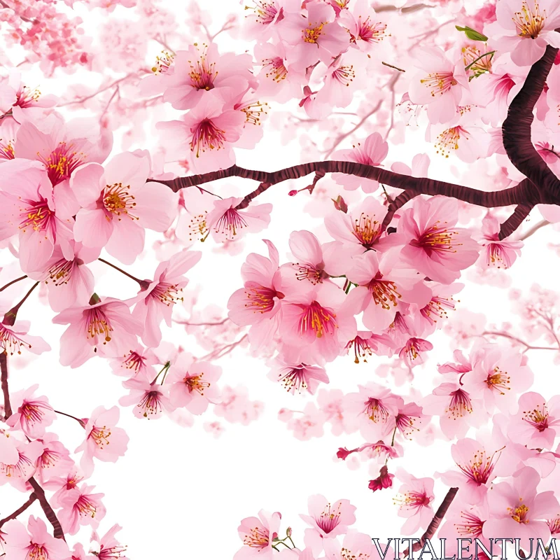 Spring Cherry Blossom Scene AI Image