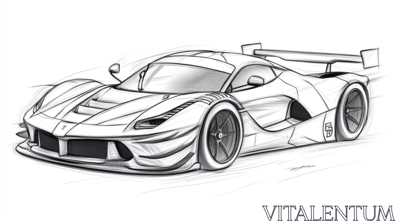 Sports Car Concept Art Sketch AI Image