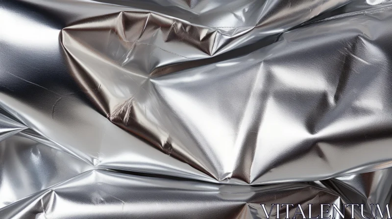 Close-Up Abstract Silver Foil Wrapper: Minimalism Meets Industrial Material AI Image