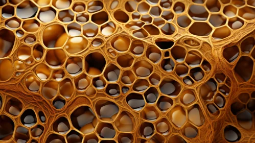Close-up Honeycomb Cells Image in Fluid Organic Forms