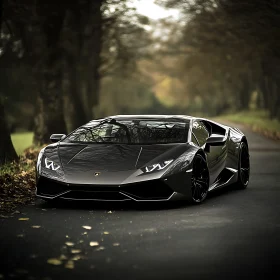 Elegant Sports Car Amidst Forest