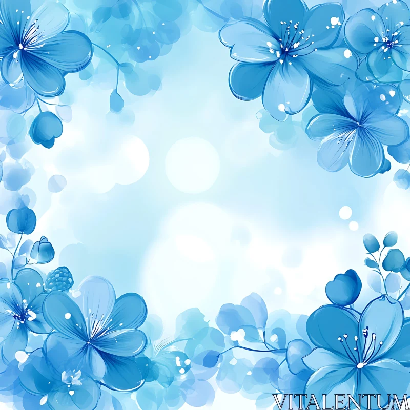 Blue Petals Floral Art