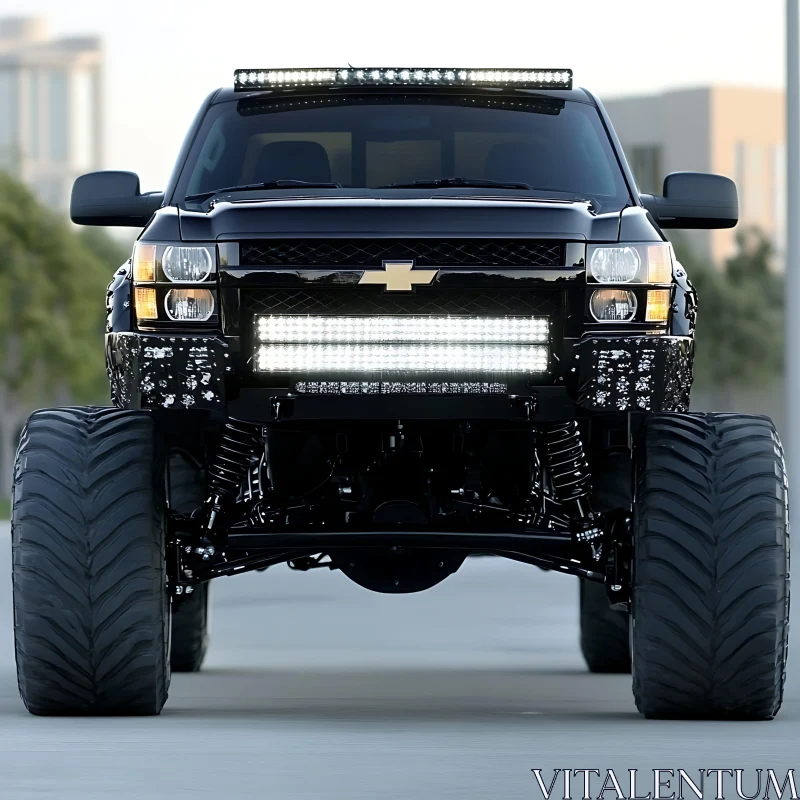 Powerful Off-Road Vehicle with Large Tires and Light Bars Powerful Off-Road Vehicle with Large Tires and Light Bars