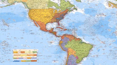 Comprehensive Political Map of the Americas