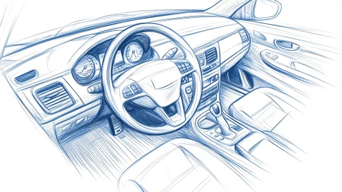 Automotive Design Sketch - Car Interior Design