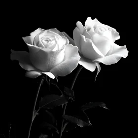 Monochrome White Roses