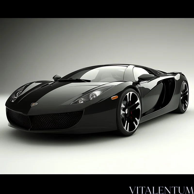 Luxurious Black Sports Car with Streamlined Curves Luxurious Black Sports Car with Streamlined Curves