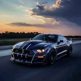 Sports Car at Sunset