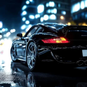 Luxurious Car in Urban Night Scene