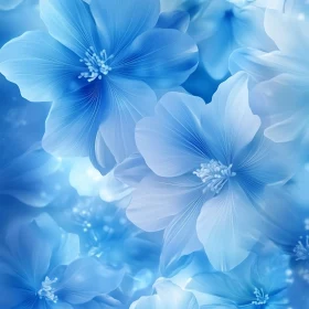 Ethereal Blue Floral Close-Up