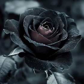 Mysterious Black Rose in Focus