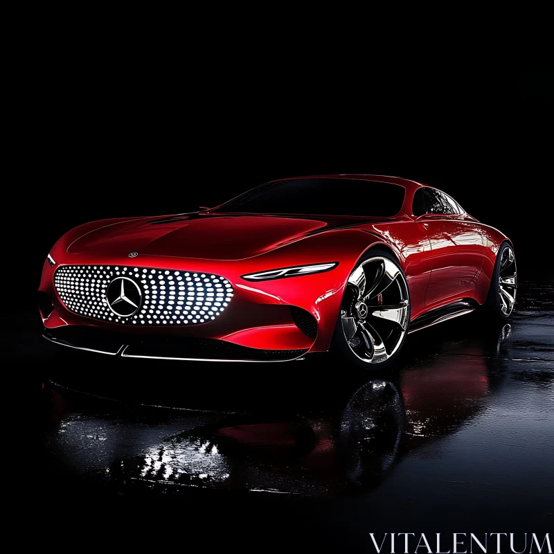 AI ART Modern Red Sports Car in Studio