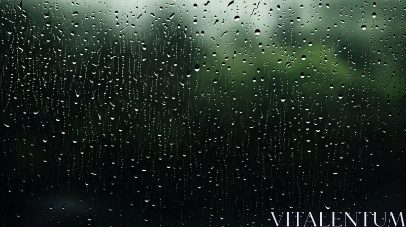 Raindrops on Dark Window - A Serene Capture AI Image