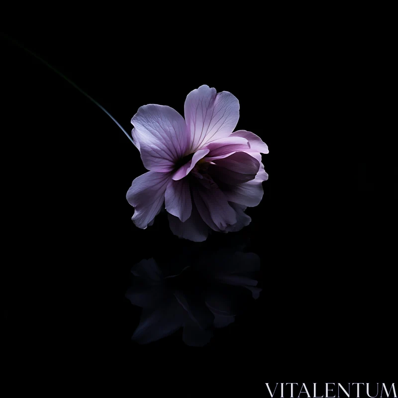 Artistic Isolated Purple Flower AI Image