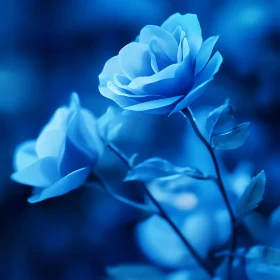 Serene Blue Rose Blossom