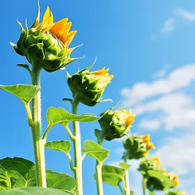 Sunflowers Reaching Towards the Sky