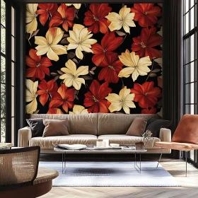 Stylish Interior Design with Floral Wall Art