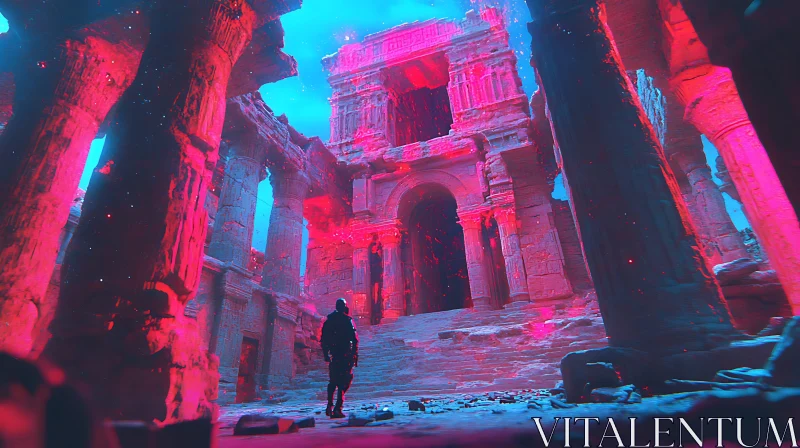 Surreal Ancient Ruins Scene AI Image