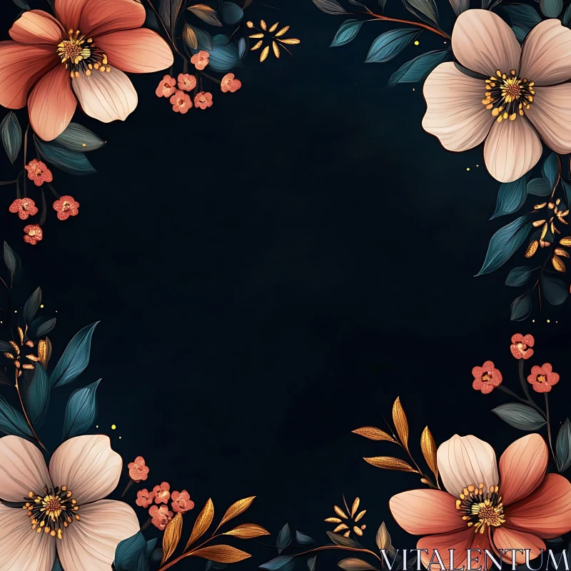 Elegant Botanical Composition AI Image