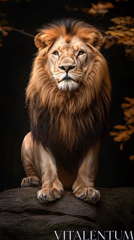 Proud Lion with Regal Mane AI Image