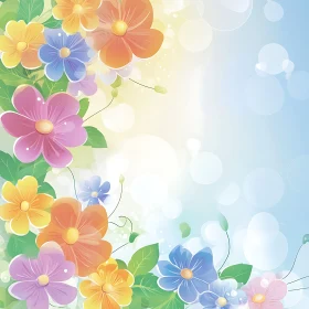 Multicolored Blossoms Illustration