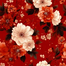 Intricate Flower Design on Vibrant Red