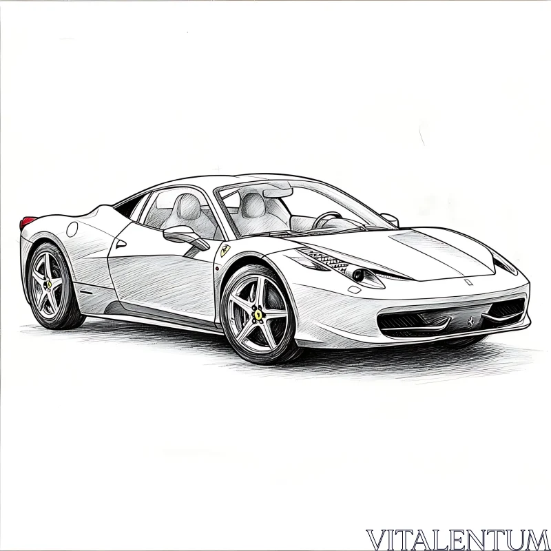 Luxury Automobile Design Sketch AI Image