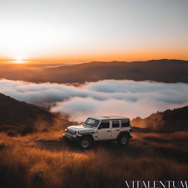 Mountain Adventure with Jeep AI Image