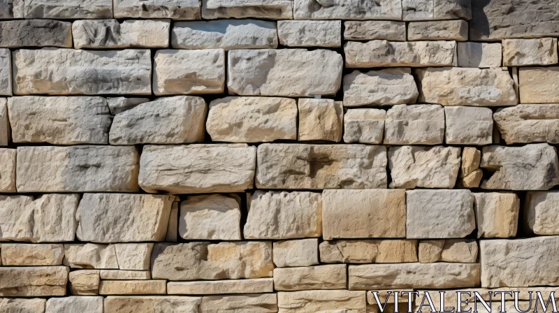 Handcrafted Stone Wall: A Study in Naturalistic Asymmetry AI Image