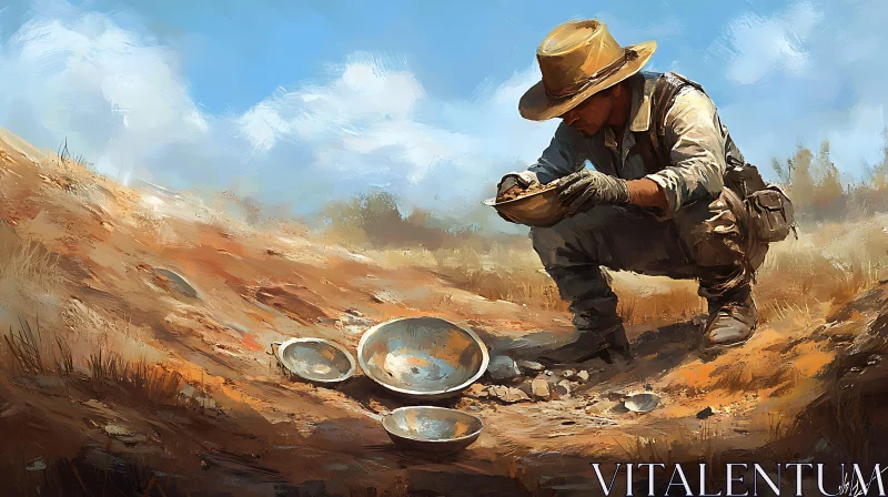 Desert Gold Panning by Lone Prospector AI Image