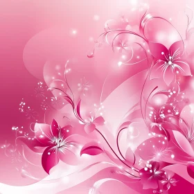 Fantasy Pink Floral Art with Elegant Designs