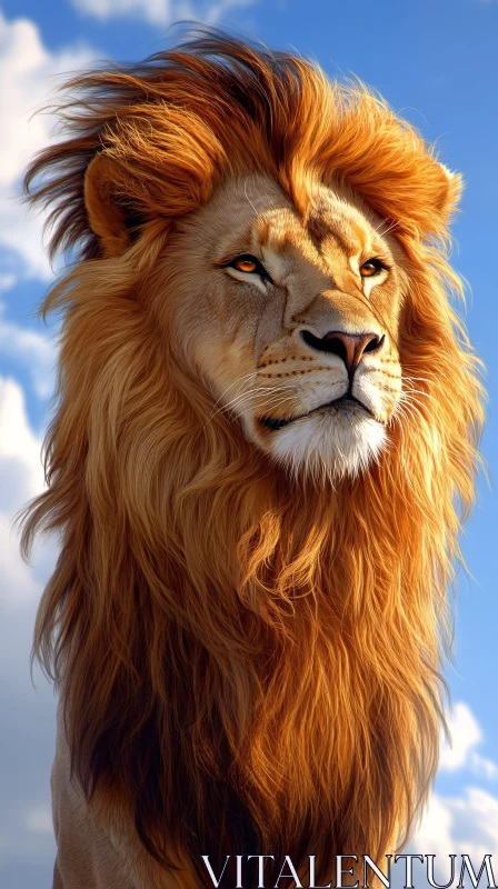 Grand Lion Portrait AI Image