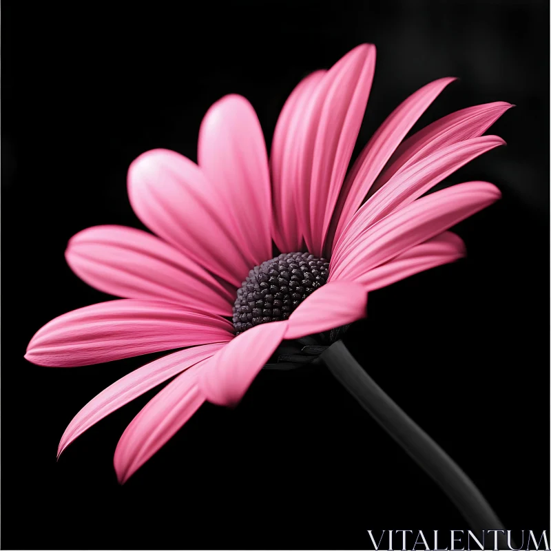 AI ART Detailed Pink Daisy Close-Up