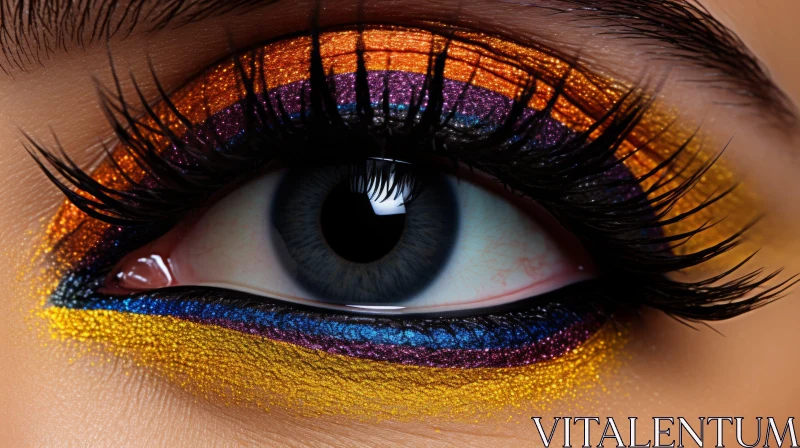 Colorful Eye Makeup: Bold and Vivid Design AI Image
