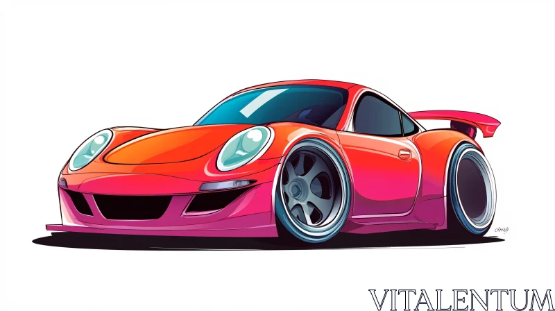 Modern Sports Car Illustration AI Image