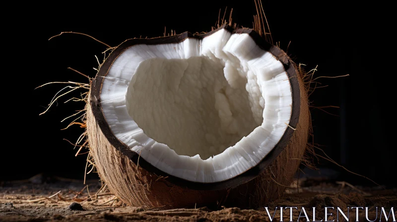 Intricate Backlit Coconut - A Study in Textural Photography AI Image