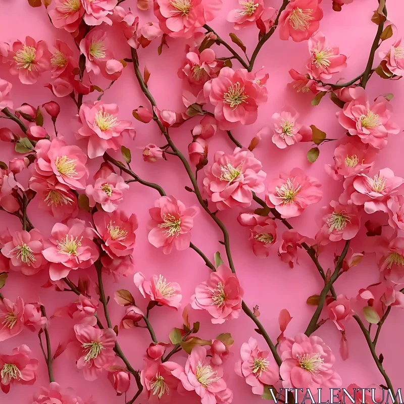 Cherry Blossoms in Full Bloom AI Image