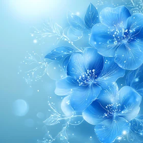 Delicate Blue Petals with Gentle Background