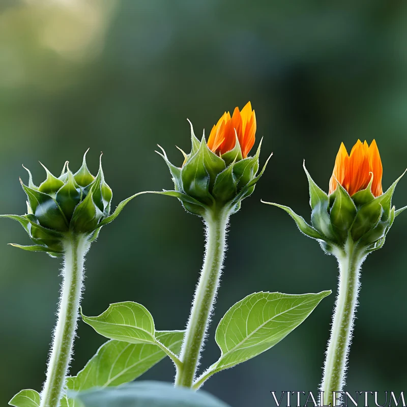 Sunflower Petals Unfolding AI Image